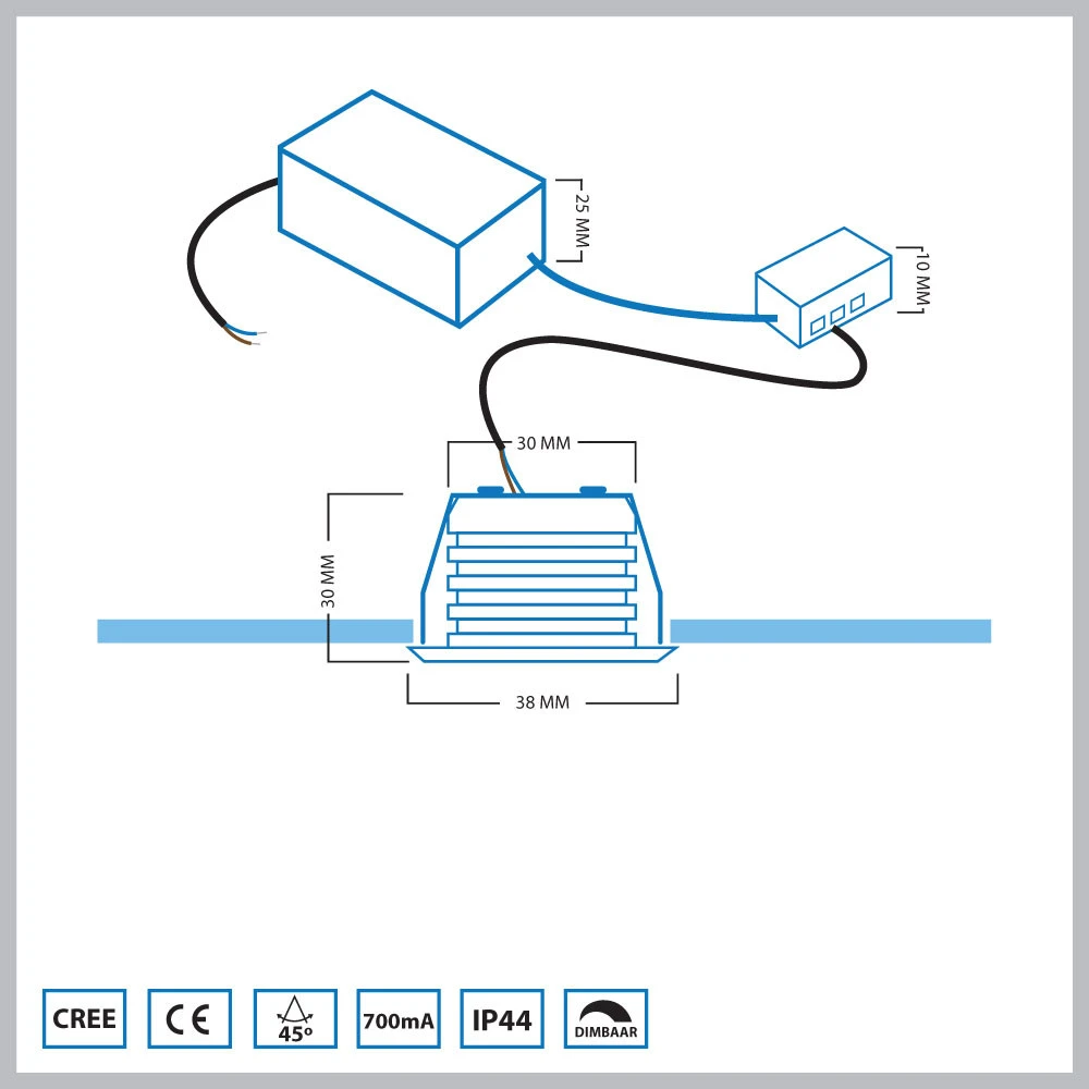 Pals Led Inbouwspot Set 12 stuks Zwart - Afbeelding 6